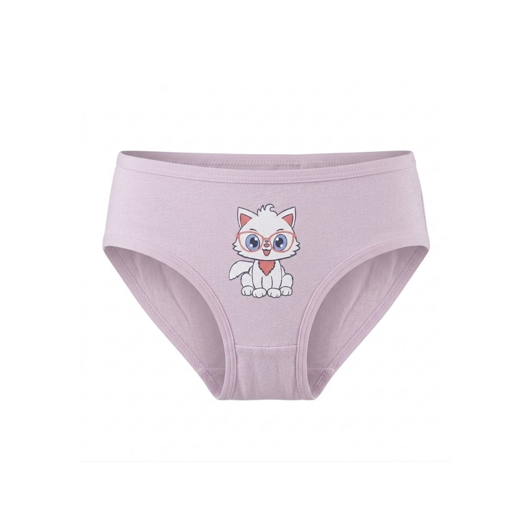 Kedi Baskılı Çocuk Külodu Toz Pembe