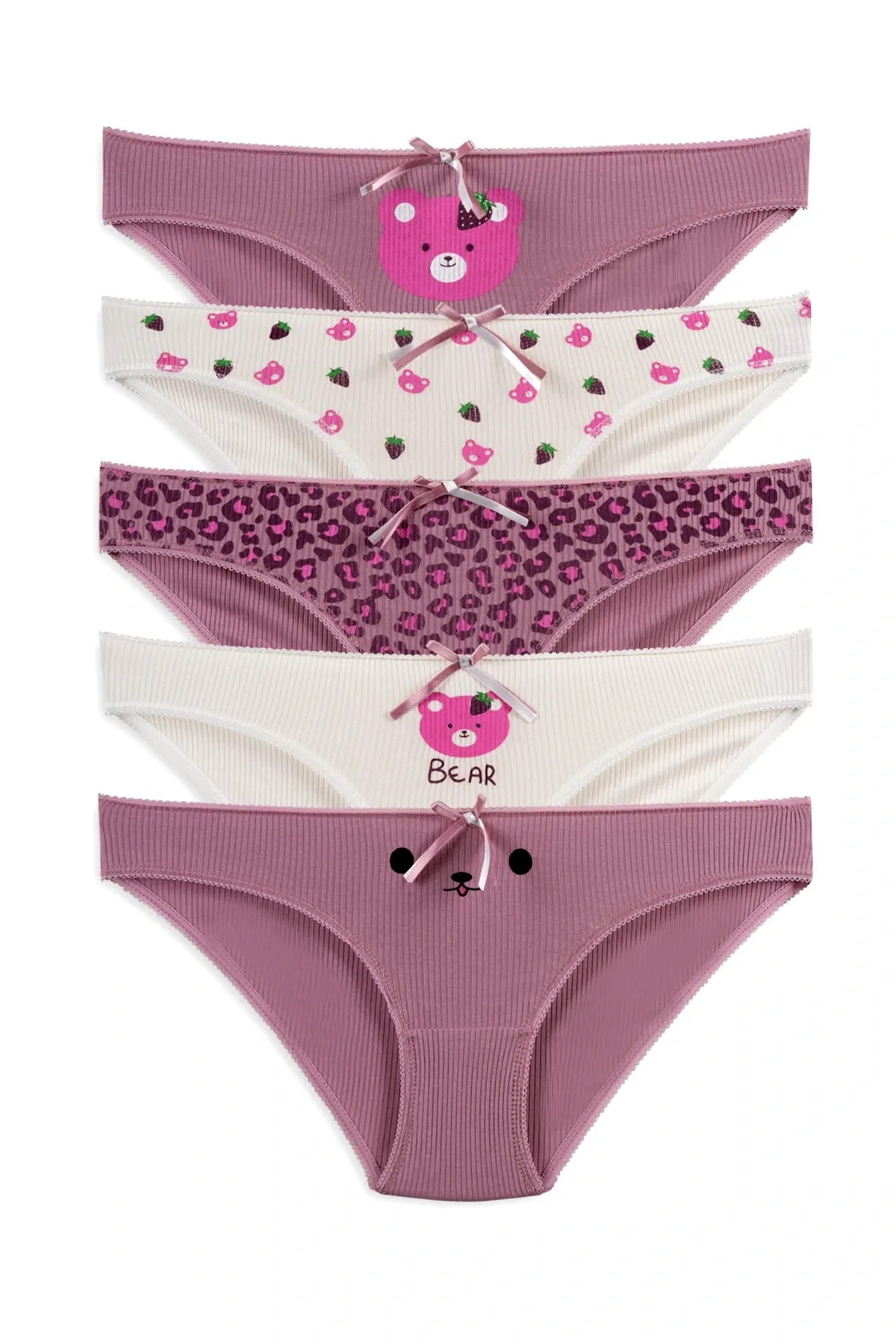 Kadın Külot 5'li Rose Bear